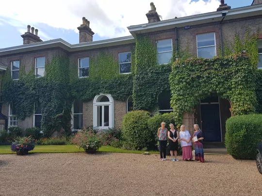 Caroline and Amelia with former students