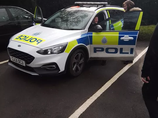 ISP students get the chance to sit in a police car